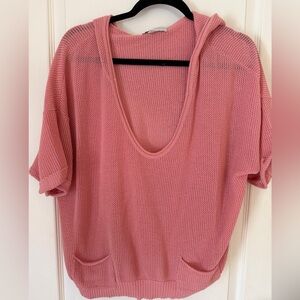 New York & Company Pink Knit Blouse